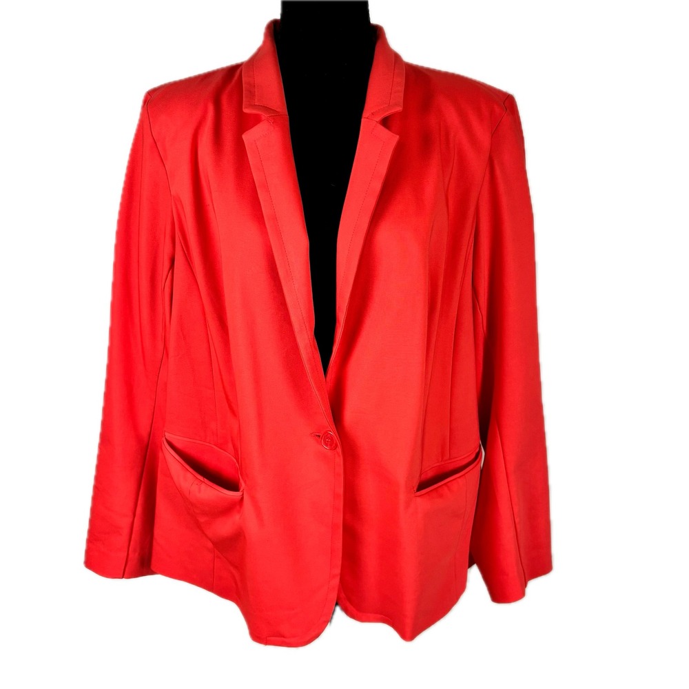 Lane Bryant The Modernist Collection Coral Orange Single Button Blazer Plus 24